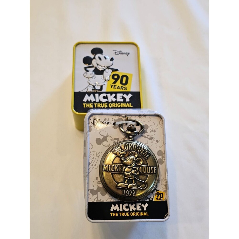 Disney Mickey Mouse 90 Years Silver Pocket Watch - The True Original